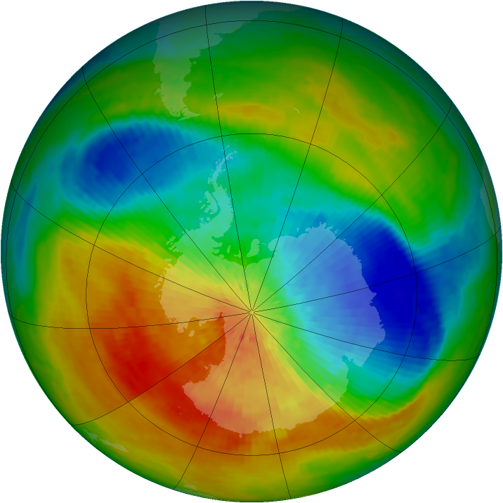 Antarctic ozone map for 27 September 2002
